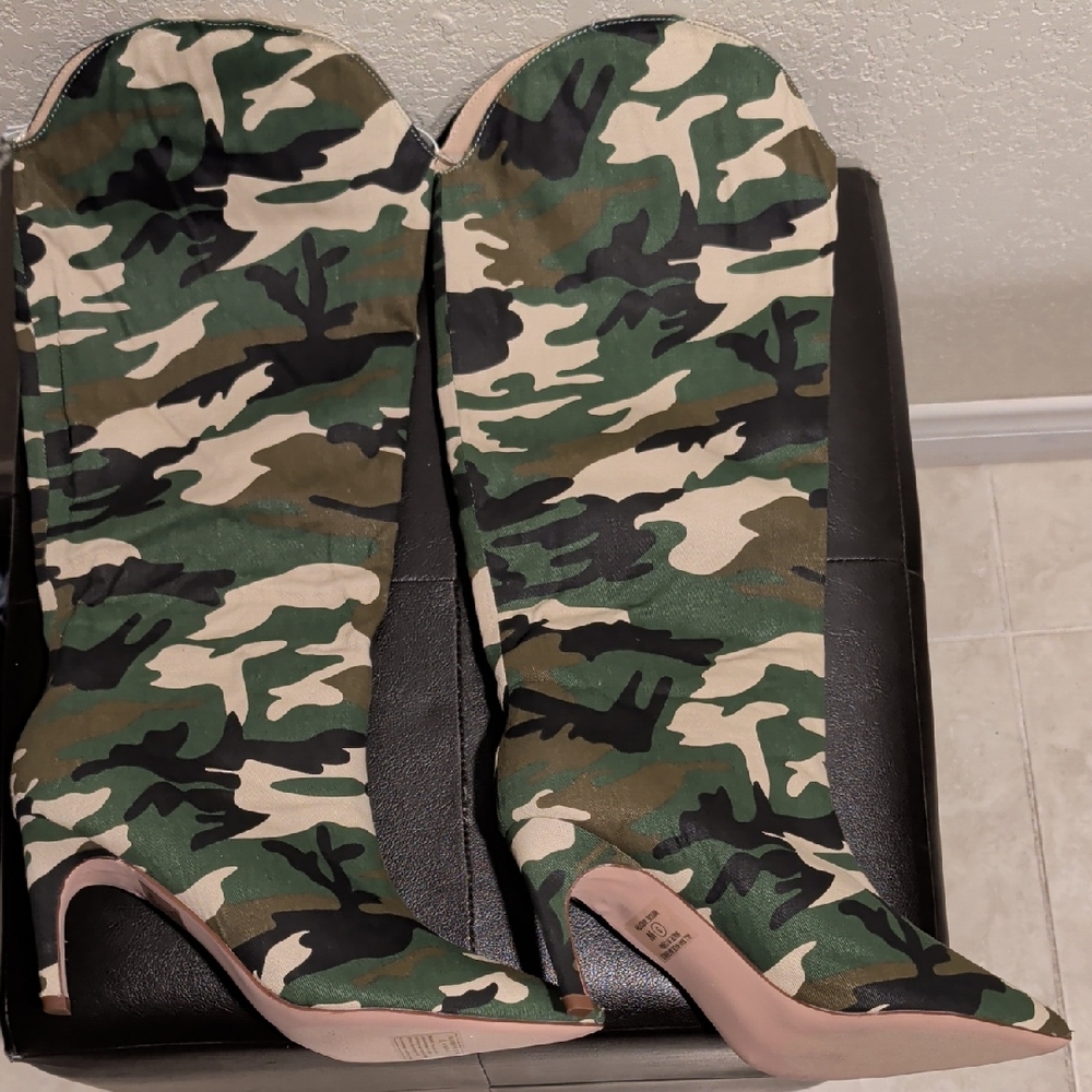 🔥Camouflage Heeled Boots for Women